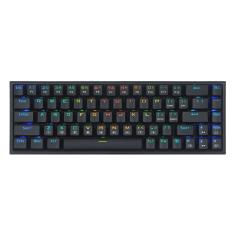 Teclado mecanico gamer castor rgb switch blue redragon K631-RGB preto