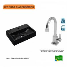 Kit Cuba Q45 Com Torneira Luxo 1195 Metal 1/4 Volta Compace