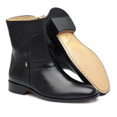 Bota Masculina Jacometti Coturno Couro Lisa Dia a Dia preto 38