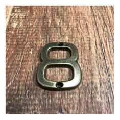 Número 8 Residencial Pequeno Para Apartamento Envelhecido - MetalCromo