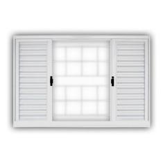 Janela Veneziana Aço 4 Folhas com Grade Quadriculada MGM Minas Sul 100cmx120cm Branco