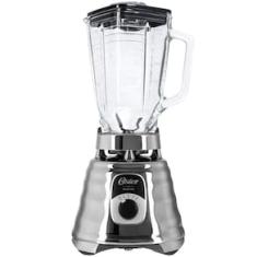 Liquidificador Oster New Osterizer Clássico BLST4655 Prata com Copo de Vidro, 700W e 3 Velocidades