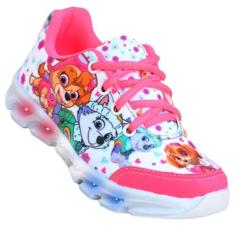 Tenis Feminino Infantil Led Luzinha Patrulha Canina - Vick Kids, Pink,