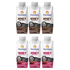 Kit Com 12 Bebidas Whey Piracanjuba 250Ml 6 Cacau/6 Frutas