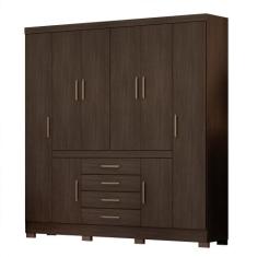 Guarda Roupa Casal 8 Portas New Realce 84020 Ébano Touch Demóbile