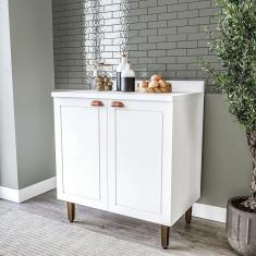 Balcão Para Cozinha 2 Portas 80 Cm Pérola Yescasa Branco