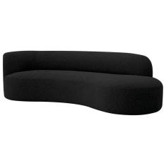 Divã Recamier Orgânico Tokyo 160cm Lado Direito Linho Preto