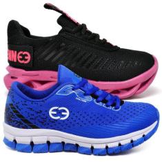 Tênis Infantil Feminino Esportivo Modelos Diferentes - Kit 2 Pares - E