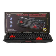 Teclado Gamer Braview Tco-801 Multimidia Usb Vermelho
