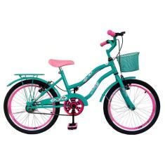 Bicicleta Infantil Aro 20 Menina Freio V Brake Aro Aero Lubrificada E Revisada Com Cestinha-Feminino