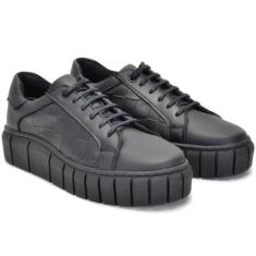 Tenis Feminino Sola Tratorada Com Detalhe Lateral Couro Ipê Mulato 151