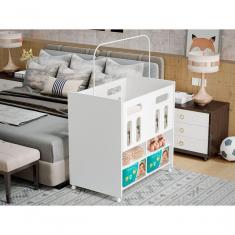 Berço Xodo Porta Fraldas 100% Mdf Com Colchão