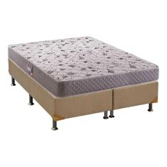 Cama Box Queen: Colchão Anatômico Herval D28/AG65 Black + Base CRC Suede Clean(158x198)