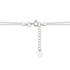 Pulseira Três Corações Em Prata Com Zircônia E Ródio Branco