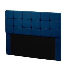Cabeceira Cama Box Queen 1,60 Estofada Julia Veludo Azul Star Confort Azul