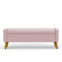 Recamier Bau Paris 1,40m Suede Rosa Bebe - Inova Decor