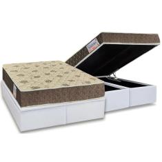 Cama Box Baú Queen: Colchão Ortopédico Orthoflex D33 / ep Matera + Base crc Courano White(158x198)
