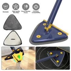 Mop Limpeza Triângulos Ajustável 360 Graus Rotativo Esfregão Com Refil