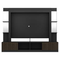 Rack com Painel Tv 65 Prateleiras com Espelho Oslo Preto