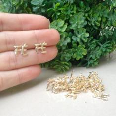 Brinco Fé Banhado A Ouro 18K