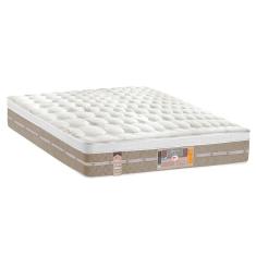 Colchão Super King Castor Silver Star Air Com Molas Ensacadas E Euro Pillow 32x193x203 Cm Branco Com Bege