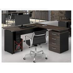 Mesa p/Escritório em L Web30 1,20x1,50 4 Gav. Marsala/Preto