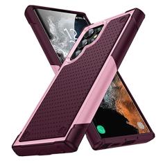 Estojo de armadura à prova de choque para Samsung Galaxy S22 Ultra S23 S22 Plus S21 FE S20 A53 A73 A33 A12 Híbrido Rugged PC Silicon Phone Cover, Purple Pink, For Galaxy A12