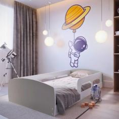Cama Infantil Montessoriana Solteiro com Proteção Lateral Jardim Movel