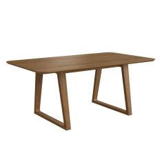 Mesa 6 Lugares Tampo Laminado Pés Madeira Maciça 160x90cm Noruega Yescasa Nogueira