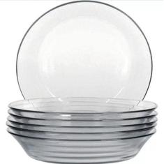 Conjunto De Pratos Fundos 12 Peças - Praticasa, Transparente, 12