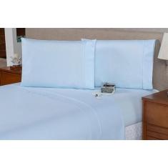 Lençol de Cima Queen 3 PÇS c/ Vira e Ponto Palito Percal 200 Fios 100%