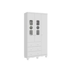 Guarda Roupa Bebê Moveis Peroba Tedy 03 portas 03 gav MDF, Branco