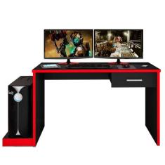 Mesa para Computador Notebook Desk Game DRX 9000 Preto/Vermelho - Móve