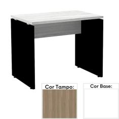 Mesa De Escritório Pé Painel Pe25 Em Mdp 150 X 70 Cm Cor Noce Naturalle E Base Branca