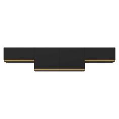 Kit 3 Armários De Cozinha Aéreos 4 Portas Veneza Multimóveis Mp2151 Preto/dourado Preto/dourado