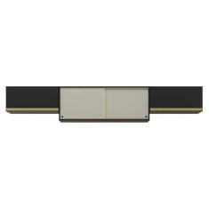 Kit 3 Armários De Cozinha Aéreos 4 Portas Veneza Multimóveis Mp2152 Preto/dourado Preto/dourado
