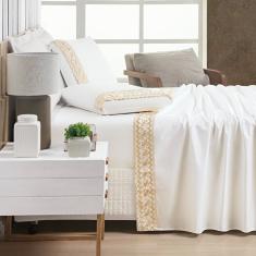 Jogo De Cama Supreme Casal Padrão 04 Peças - Off White