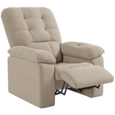 Poltrona do Papai Reclinável em tecido Suede Veludo Estoril  Capuccino