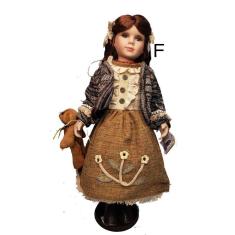 Boneca Porcelana Camponesa Francesa 60cm Cachos Lindos