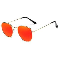Óculos de Sol Masculino Clássico Hexágono Kingseven Proteção Polarizados UV400 Espelho (C3)