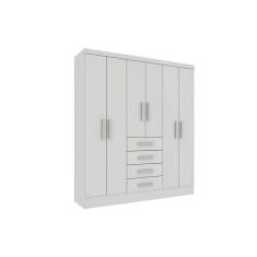 Guarda Roupa 6 Portas Arizona C- E 4 Gavetas Branco-neve - Tcil Móveis
