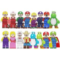 Bonecos Blocos De Montar Kit Coleção Super Mario Bros 16