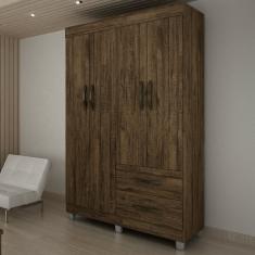 Guarda Roupa Solteiro 4 Portas 2 Gavetas Paris Chf Móveis