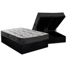 Conjunto Box Baú Queen: Colchão Espuma Paropas D45 Pasquale Wave Black