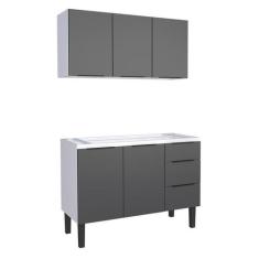 Cozinha Completa Gabinete Para Pia 120cm e Armário Aéreo Jupter Cozima