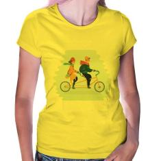 Baby Look Casal  Bicicleta - Foca na Moda, Amarelo, GGG