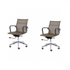 Kit 2 Cadeiras Escritorio Diretor Esteirinha Tela Mesh 3303 - OR Desig