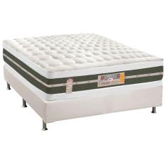 Cama Box Casal: Colchão Molas Castor Bonnel Silver Star Air Df + Base Crc Courano Branco(138X188)