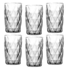 Jogo 06 Copos Altos Diamond Transparente