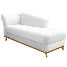 Recamier Vanessa 185cm Lado Direito Suede Branco Doce Sonho
